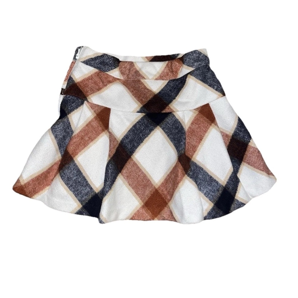 Janie and Jack Girls Equestrian Plaid Brown Blue Skirt Size 5T Adjustable Waist - Picture 6 of 7